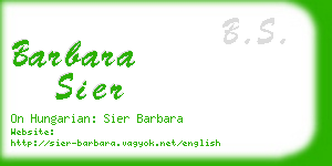 barbara sier business card